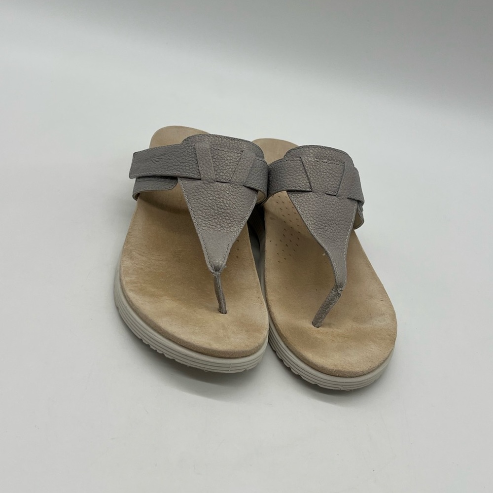 Dansko Taupe Leather Thong Sandals